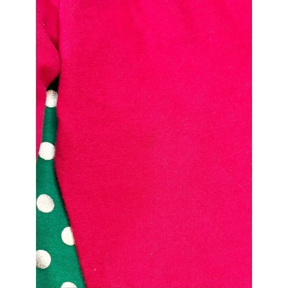 Bonnie Jean Toddler Girls Green Foil Dot Candy Cane Top/Legging Set 3T Preowned